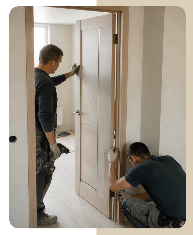 Установка полуторной двери в Мирном по цене от 6571 р. | ДвериЛегко-Мир